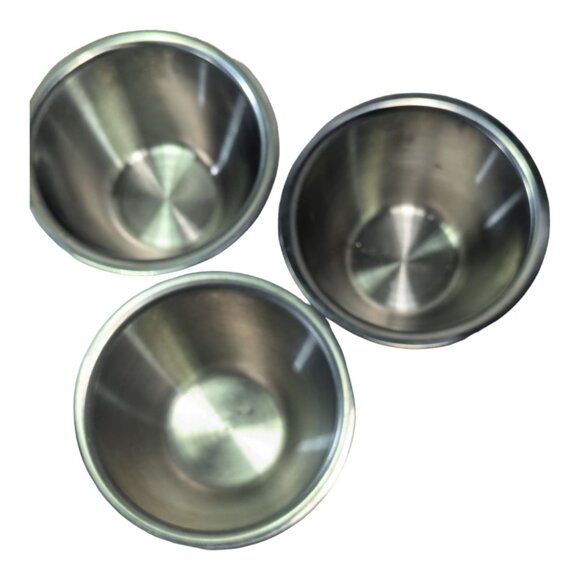 Vintage Rustic Wooden Condiment Stand with three stainless bowl inserts MCM Retr - Picture 7 of 10